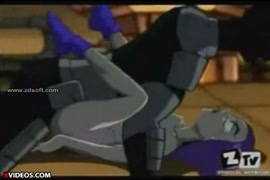 Slade banged the shit out of raven until she was dripping with cum